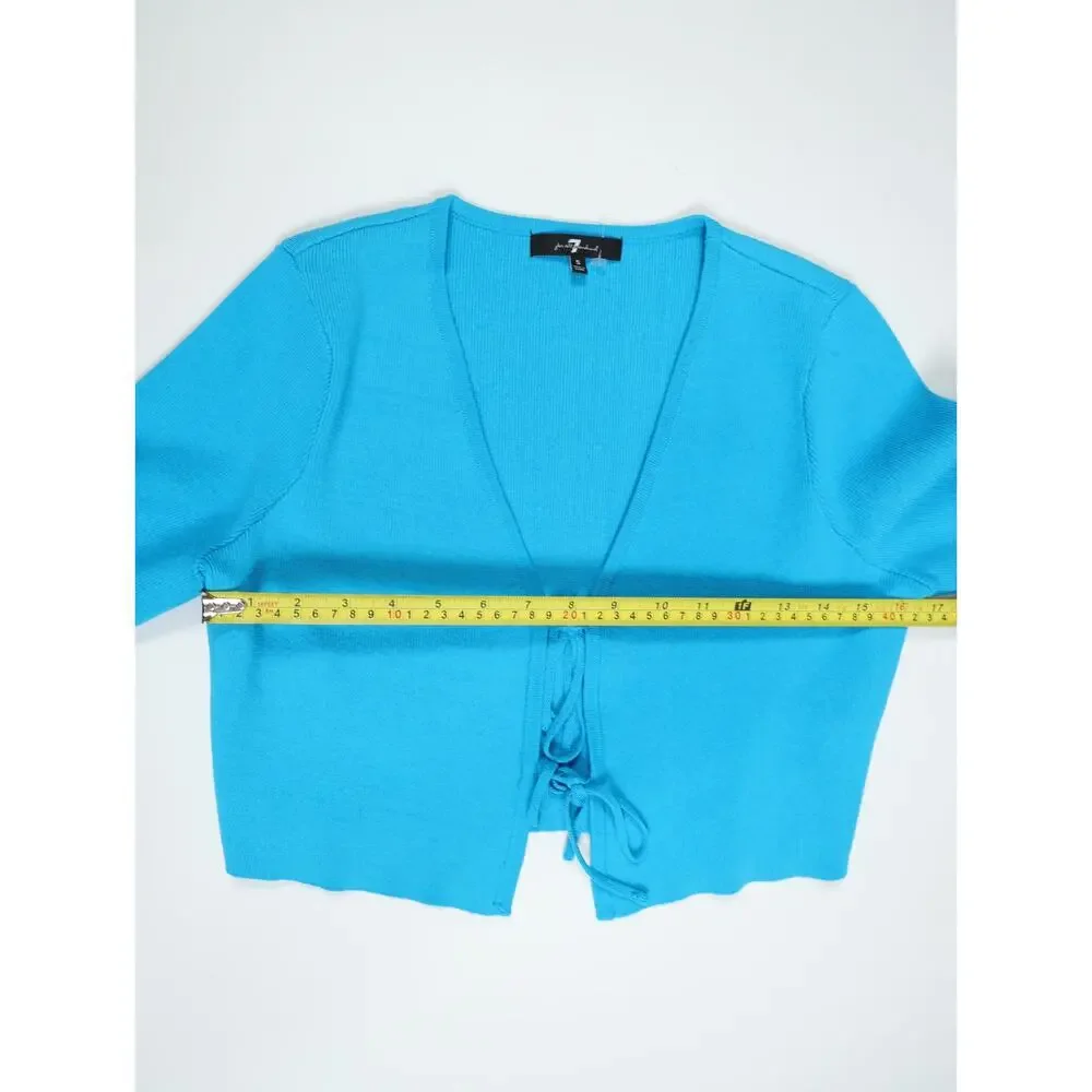 NWT Turquoise Knit Two-Piece Skirt Tie Front Cardigan Midi Skirt Resort Coastal